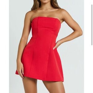Showpo Catherine strapless dress. NWT size 8. Red